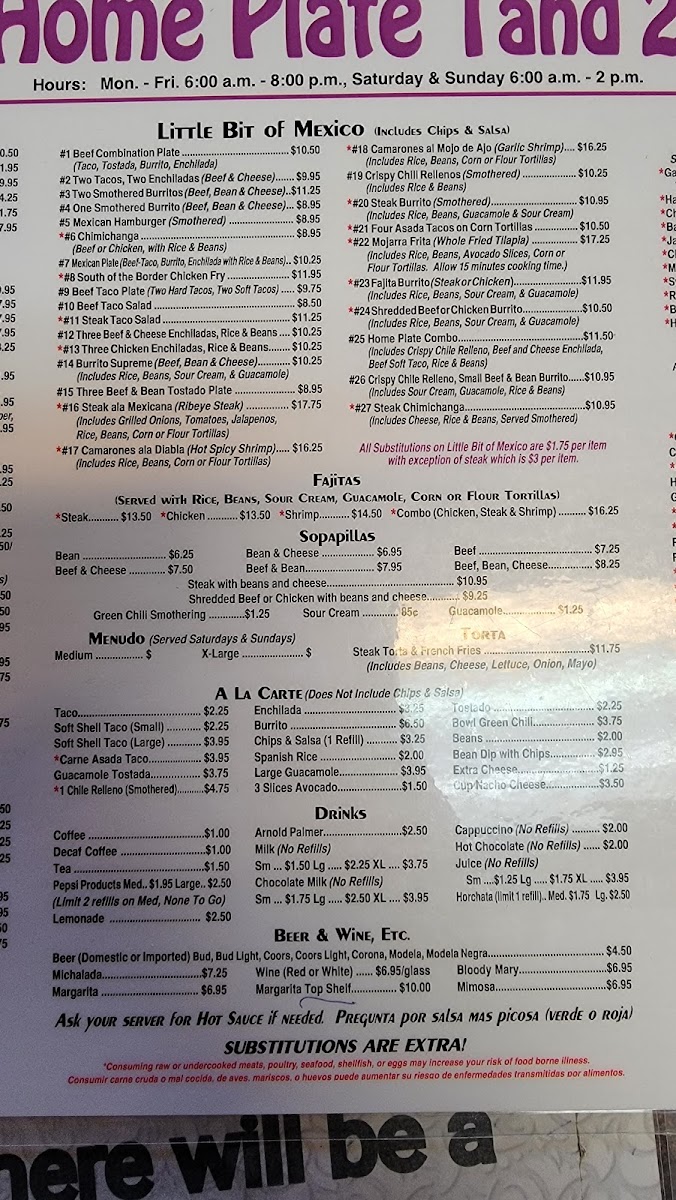 Home Plate Fort Morgan Menu - Image 5